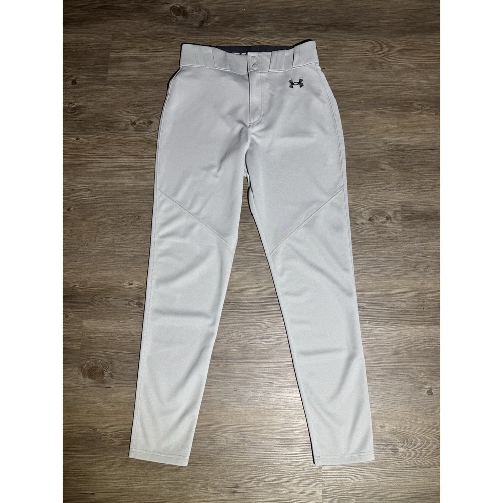 Under Armour Gray Stretch Tapered Leg Athletic Baseball Pants Men's Small